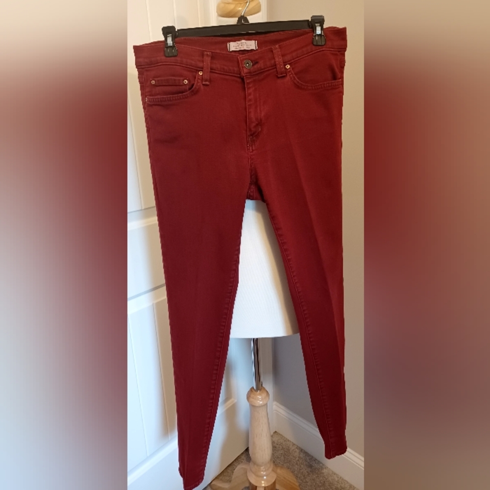 Principle Denim Innovators Red Low Rise Skinny Jeans Sz 31 #0226